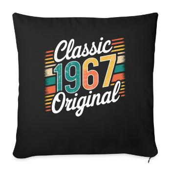 Classique 1967 Original - 58e anniversaire - Housse de coussin décorative 45 x 45 cm - noir - Devant