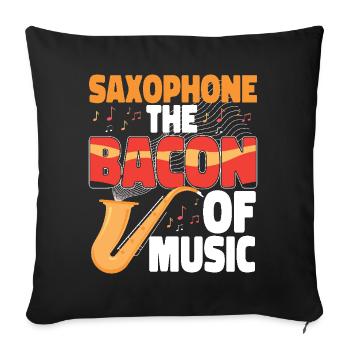 Saxophones Saxophones The Bacon Of - Sofa pillowcase 17,3'' x 17,3'' (45 x 45 cm) - black - Front