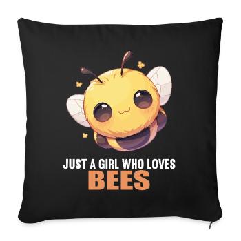 Bees Bee - Sofa pillowcase 17,3'' x 17,3'' (45 x 45 cm) - black - Front