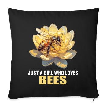 Bees Bee - Sofa pillowcase 17,3'' x 17,3'' (45 x 45 cm) - black - Front