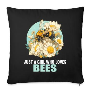 Bees Bee - Sofa pillowcase 17,3'' x 17,3'' (45 x 45 cm) - black - Front