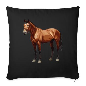 Pferde Pferd - Sofakissenbezug 45 x 45 cm - Schwarz - Vorne