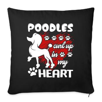 Poodle Is In My Heart - Sofa pillowcase 17,3'' x 17,3'' (45 x 45 cm) - black - Front