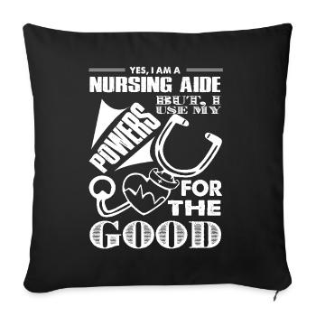 Nursing Aide Nursing Aide Power - Sofa pillowcase 17,3'' x 17,3'' (45 x 45 cm) - black - Front