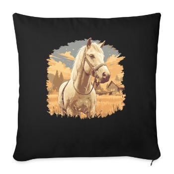 Pferde Pferd - Sofakissenbezug 45 x 45 cm - Schwarz - Vorne