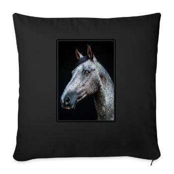 Pferde Pferd - Sofakissenbezug 45 x 45 cm - Schwarz - Vorne
