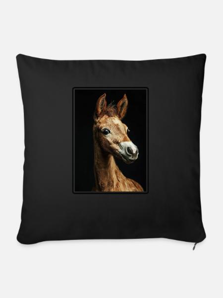 Pferde Pferd - Sofakissenbezug 45 x 45 cm - Schwarz