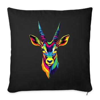 Antilope, Koudou, Gazelle, Afrique, Serengeti, Antilope - Housse de coussin décorative 45 x 45 cm - noir - Devant
