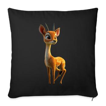 Antilope, Koudou, Gazelle, Afrique, Serengeti, Antilope - Housse de coussin décorative 45 x 45 cm - noir - Devant