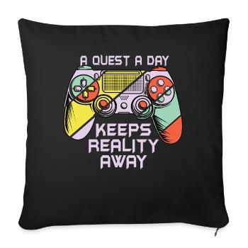 Play Gamer A Quest A Day - Sofa pillowcase 17,3'' x 17,3'' (45 x 45 cm) - black - Front