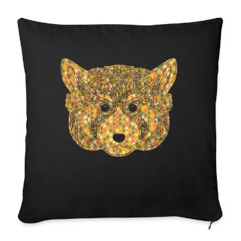 Red Panda Geometric - Sofa pillowcase 17,3'' x 17,3'' (45 x 45 cm) - black - Front