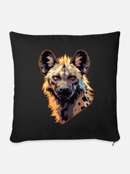 Hyena Hyena - Sierkussenhoes, 45 x 45 cm - zwart