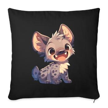 Hyène Hyène - Housse de coussin décorative 45 x 45 cm - noir - Devant