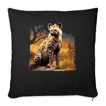 Hyène Hyène - Housse de coussin décorative 45 x 45 cm - noir - Devant