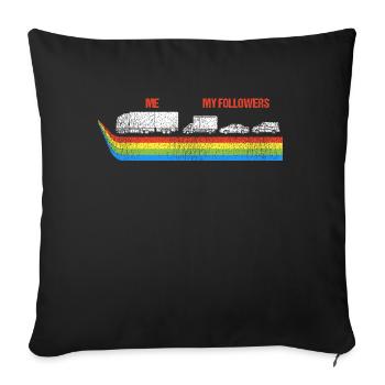 Je veux dire les suiveurs drôle de camionneur chauffeur de camion - Housse de coussin décorative 45 x 45 cm - noir - Devant