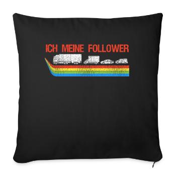 Je veux dire les suiveurs drôle de camionneur chauffeur de camion - Housse de coussin décorative 45 x 45 cm - noir - Devant