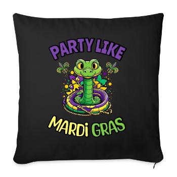 Party Like Mardi Gras Snake Beads Fun Fest - Sofa pillowcase 17,3'' x 17,3'' (45 x 45 cm) - black - Front