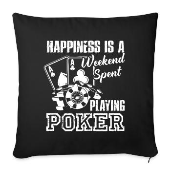 Poker Weekend Spent Playing Poker - Sofa pillowcase 17,3'' x 17,3'' (45 x 45 cm) - black - Front