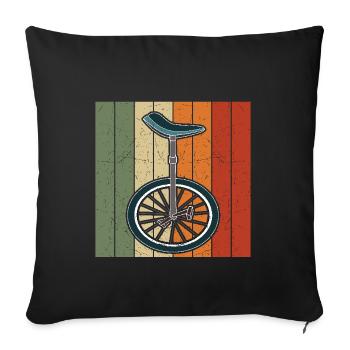 Monocycle équitation Rétro Vintage Unicycle coucher de soleil - Housse de coussin décorative 45 x 45 cm - noir - Devant