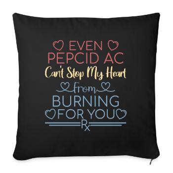 Pharmacy Valentine's Day Can't stop my Heart - Sofa pillowcase 17,3'' x 17,3'' (45 x 45 cm) - black - Front