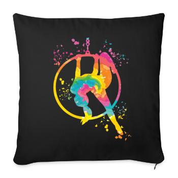 Aerialist Aerial Ring Lyra Air Ring - Sofa pillowcase 17,3'' x 17,3'' (45 x 45 cm) - black - Front