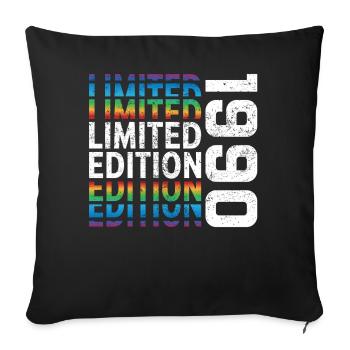 Limited Edition 1990 - Sofa pillowcase 17,3'' x 17,3'' (45 x 45 cm) - black - Front