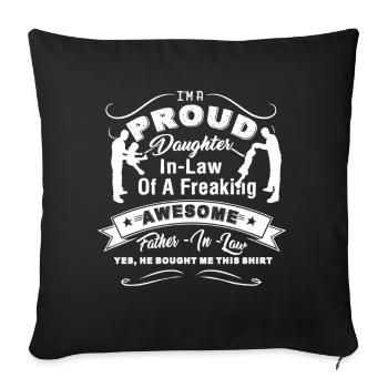 Father's Day Proud Daughter In law - Sofa pillowcase 17,3'' x 17,3'' (45 x 45 cm) - black - Front