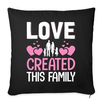 L’amour a créé cette famille Adoption Famille d’accueil - Housse de coussin décorative 45 x 45 cm - noir - Devant
