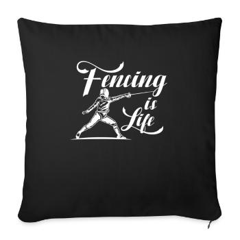 Fencing Sword Sabre Epee Fencing Gift - Sofa pillowcase 17,3'' x 17,3'' (45 x 45 cm) - black - Front