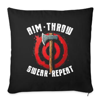 Axe Throwing Axe Thrower Axe Throwing - Sofa pillowcase 17,3'' x 17,3'' (45 x 45 cm) - black - Front