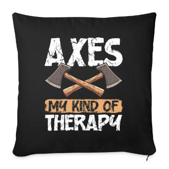 Axt Werfen Axt Werfer Axe Throwing - Sofakissenbezug 45 x 45 cm - Schwarz - Vorne