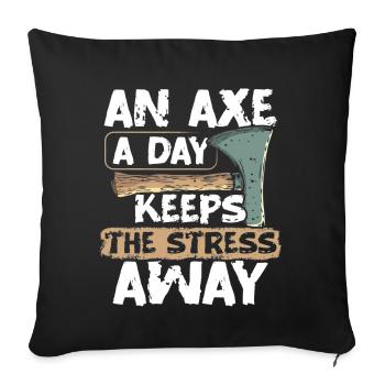 Axe Throwing Axe Thrower Axe Throwing - Sofa pillowcase 17,3'' x 17,3'' (45 x 45 cm) - black - Front