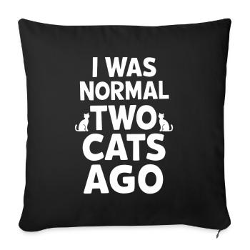 I Was Normal Two Cats Ago - Sofa pillowcase 17,3'' x 17,3'' (45 x 45 cm) - black - Front