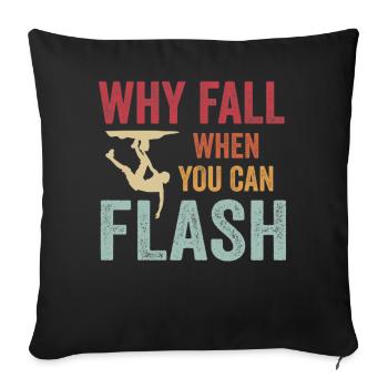 Boulderer Pourquoi tomber quand vous pouvez faire du flash bloc - Housse de coussin décorative 45 x 45 cm - noir - Devant