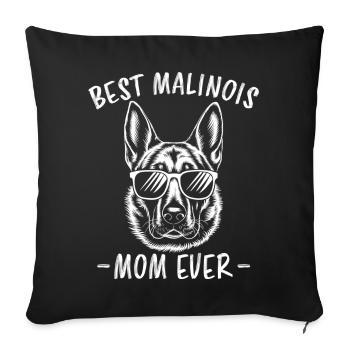 Berger Belge Dicton Malinois Cadeau - Housse de coussin décorative 45 x 45 cm - noir - Devant