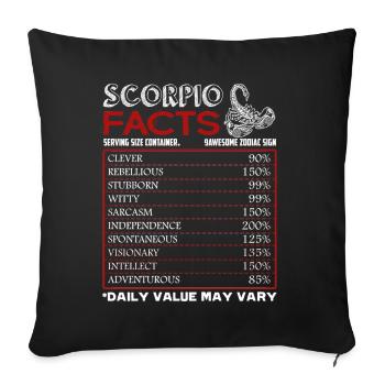Scorpio Facts Horoscope Sign Of Zodiac - Sofa pillowcase 17,3'' x 17,3'' (45 x 45 cm) - black - Front