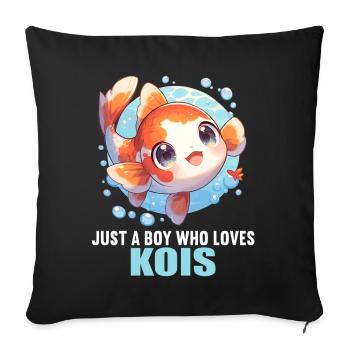 Koi Koi Carpe - Housse de coussin décorative 45 x 45 cm - noir - Devant