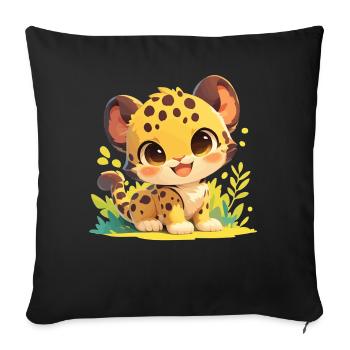 Jaguars Jaguar - Housse de coussin décorative 45 x 45 cm - noir - Devant