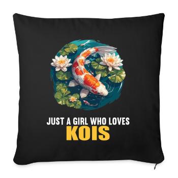 Koi Koi Carpe - Housse de coussin décorative 45 x 45 cm - noir - Devant