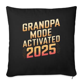 Grandpa Mode Activated 2025 - Sofa pillowcase 17,3'' x 17,3'' (45 x 45 cm) - black - Front