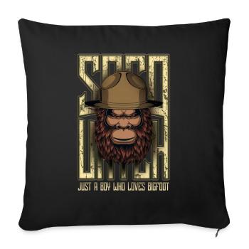 Nur ein Junge, der Bigfoot Sasquatch liebt - Sofakissenbezug 45 x 45 cm - Schwarz - Vorne