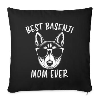 Basenji disant maman chien drôle Basenji cadeau - Housse de coussin décorative 45 x 45 cm - noir - Devant