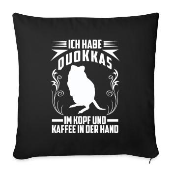 Quokka et café marsupial Quokka - Housse de coussin décorative 45 x 45 cm - noir - Devant