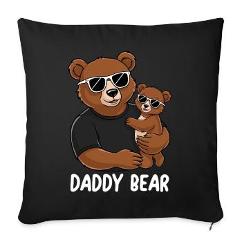 Daddy Bear - Sofakissenbezug 45 x 45 cm - Schwarz - Vorne