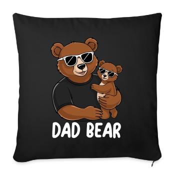 Dad Bear - Sofa pillowcase 17,3'' x 17,3'' (45 x 45 cm) - black - Front