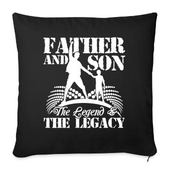 Father's Day Father And Son - Sofa pillowcase 17,3'' x 17,3'' (45 x 45 cm) - black - Front