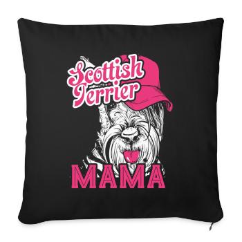 Scottish Terrier Mama - Sofa pillowcase 17,3'' x 17,3'' (45 x 45 cm) - black - Front