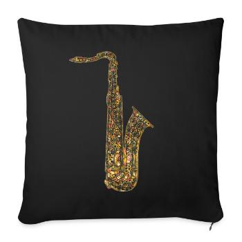 Saxophone Geometric - Sofa pillowcase 17,3'' x 17,3'' (45 x 45 cm) - black - Front