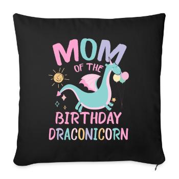 Maman de la fête de famille Dracon - Housse de coussin décorative 45 x 45 cm - noir - Devant