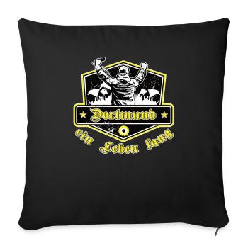 Dortmund ein Leben Lang No II - Sofakissenbezug 45 x 45 cm - Schwarz - Vorne